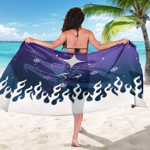 Personalized Melbourne Storm Sarong Y2K Grunge Aesthetic With Cyber Flames and Starburst Graphics