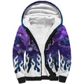 Personalized Melbourne Storm Sherpa Hoodie Y2K Grunge Aesthetic With Cyber Flames and Starburst Graphics