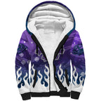 Personalized Melbourne Storm Sherpa Hoodie Y2K Grunge Aesthetic With Cyber Flames and Starburst Graphics