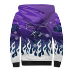 Personalized Melbourne Storm Sherpa Hoodie Y2K Grunge Aesthetic With Cyber Flames and Starburst Graphics
