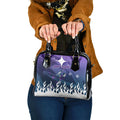 Personalized Melbourne Storm Shoulder Handbag Y2K Grunge Aesthetic With Cyber Flames and Starburst Graphics