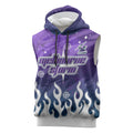 Personalized Melbourne Storm Sleeveless Hoodie Y2K Grunge Aesthetic With Cyber Flames and Starburst Graphics