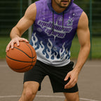 Personalized Melbourne Storm Sleeveless Hoodie Y2K Grunge Aesthetic With Cyber Flames and Starburst Graphics