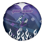 Personalized Melbourne Storm Spare Tire Cover Y2K Grunge Aesthetic With Cyber Flames and Starburst Graphics