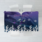 Personalized Melbourne Storm Tablecloth Y2K Grunge Aesthetic With Cyber Flames and Starburst Graphics