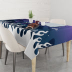 Personalized Melbourne Storm Tablecloth Y2K Grunge Aesthetic With Cyber Flames and Starburst Graphics