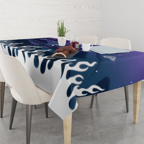 Personalized Melbourne Storm Tablecloth Y2K Grunge Aesthetic With Cyber Flames and Starburst Graphics