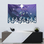 Personalized Melbourne Storm Tapestry Y2K Grunge Aesthetic With Cyber Flames and Starburst Graphics