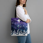Personalized Melbourne Storm Tote Bag Y2K Grunge Aesthetic With Cyber Flames and Starburst Graphics