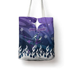 Personalized Melbourne Storm Tote Bag Y2K Grunge Aesthetic With Cyber Flames and Starburst Graphics