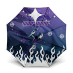 Personalized Melbourne Storm Umbrella Y2K Grunge Aesthetic With Cyber Flames and Starburst Graphics