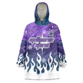 Personalized Melbourne Storm Wearable Blanket Hoodie Y2K Grunge Aesthetic With Cyber Flames and Starburst Graphics