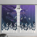 Personalized Melbourne Storm Window Curtain Y2K Grunge Aesthetic With Cyber Flames and Starburst Graphics