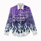 Personalized Melbourne Storm Women Casual Shirt Y2K Grunge Aesthetic With Cyber Flames and Starburst Graphics