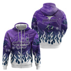 Personalized Melbourne Storm Zip Hoodie Y2K Grunge Aesthetic With Cyber Flames and Starburst Graphics
