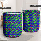 New Zealand Warriors Laundry Basket Tropical Hibiscus Floral Seamless Rugby Mascot