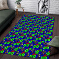 New Zealand Warriors Area Rug Tropical Hibiscus Floral Seamless Rugby Mascot