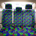 New Zealand Warriors Back Car Seat Cover Tropical Hibiscus Floral Seamless Rugby Mascot