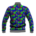 New Zealand Warriors Baseball Jacket Tropical Hibiscus Floral Seamless Rugby Mascot