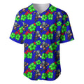 New Zealand Warriors Baseball Jersey Tropical Hibiscus Floral Seamless Rugby Mascot