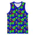 New Zealand Warriors Basketball Jersey Tropical Hibiscus Floral Seamless Rugby Mascot