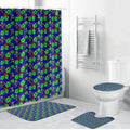 New Zealand Warriors Bathroom Set Tropical Hibiscus Floral Seamless Rugby Mascot