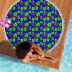New Zealand Warriors Beach Blanket Tropical Hibiscus Floral Seamless Rugby Mascot