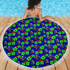 New Zealand Warriors Beach Blanket Tropical Hibiscus Floral Seamless Rugby Mascot