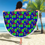 New Zealand Warriors Beach Blanket Tropical Hibiscus Floral Seamless Rugby Mascot