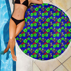New Zealand Warriors Beach Blanket Tropical Hibiscus Floral Seamless Rugby Mascot