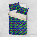 New Zealand Warriors Bedding Set Tropical Hibiscus Floral Seamless Rugby Mascot