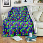 New Zealand Warriors Blanket Tropical Hibiscus Floral Seamless Rugby Mascot