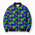 New Zealand Warriors Bomber Puffer Jacket Tropical Hibiscus Floral Seamless Rugby Mascot