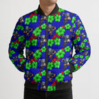 New Zealand Warriors Bomber Puffer Jacket Tropical Hibiscus Floral Seamless Rugby Mascot