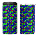 New Zealand Warriors 4 in 1 Can Cooler Tumbler Tropical Hibiscus Floral Seamless Rugby Mascot