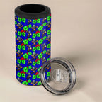 New Zealand Warriors 4 in 1 Can Cooler Tumbler Tropical Hibiscus Floral Seamless Rugby Mascot