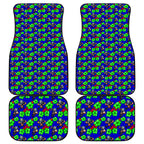 New Zealand Warriors Car Mats Tropical Hibiscus Floral Seamless Rugby Mascot