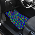 New Zealand Warriors Car Mats Tropical Hibiscus Floral Seamless Rugby Mascot
