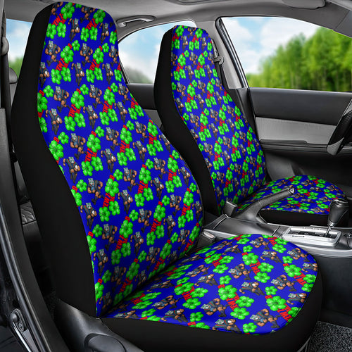 New Zealand Warriors Car Seat Cover Tropical Hibiscus Floral Seamless Rugby Mascot