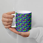 New Zealand Warriors Ceramic Mug Tropical Hibiscus Floral Seamless Rugby Mascot