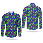 New Zealand Warriors Couples Matching Off Shoulder Short Dress and Long Sleeve Button Shirt Tropical Hibiscus Floral Seamless Rugby Mascot