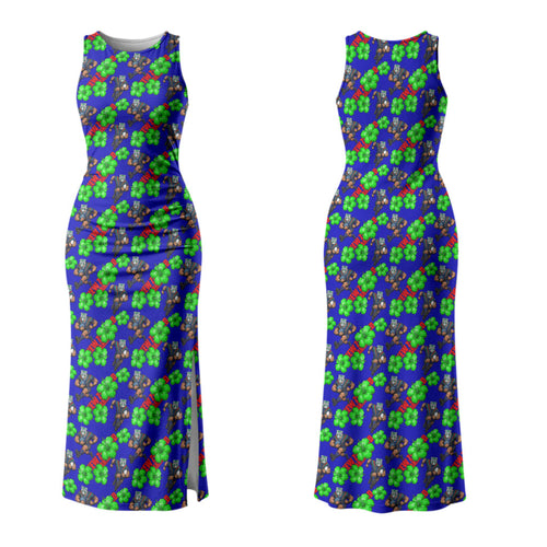 New Zealand Warriors Couples Matching Tank Maxi Dress and Hawaiian Shirt Tropical Hibiscus Floral Seamless Rugby Mascot