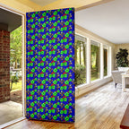 New Zealand Warriors Door Cover Tropical Hibiscus Floral Seamless Rugby Mascot