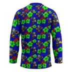 New Zealand Warriors Hockey Jersey Tropical Hibiscus Floral Seamless Rugby Mascot