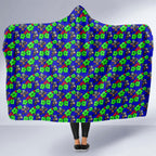 New Zealand Warriors Hooded Blanket Tropical Hibiscus Floral Seamless Rugby Mascot