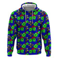 New Zealand Warriors Hoodie Tropical Hibiscus Floral Seamless Rugby Mascot