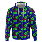 New Zealand Warriors Hoodie Tropical Hibiscus Floral Seamless Rugby Mascot