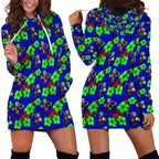 New Zealand Warriors Hoodie Dress Tropical Hibiscus Floral Seamless Rugby Mascot
