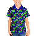 New Zealand Warriors Kid Hawaiian Shirt Tropical Hibiscus Floral Seamless Rugby Mascot