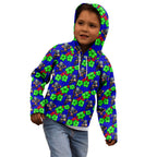 New Zealand Warriors Kid Hoodie Tropical Hibiscus Floral Seamless Rugby Mascot